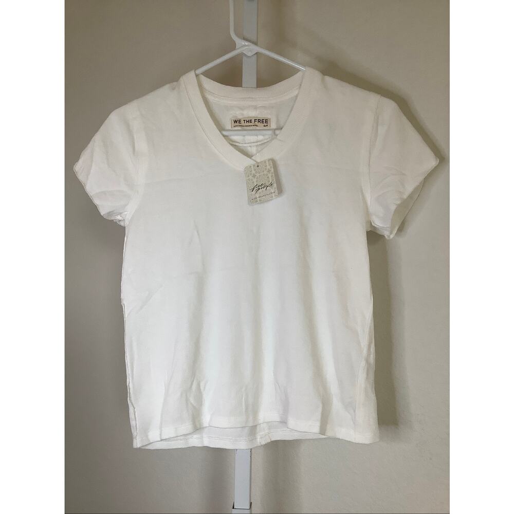 We The Free People Women's Small White The Tee that Got Away T Shirt Y2K R7-7 - Picture 2 of 7
